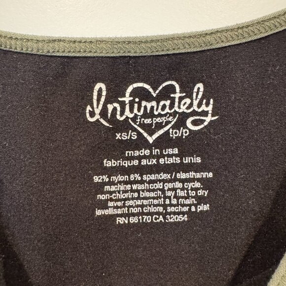 FREE PEOPLE INTIMATELY Sweetheart Bodycon Midi dress olive green black size XS/S - Picture 6 of 6